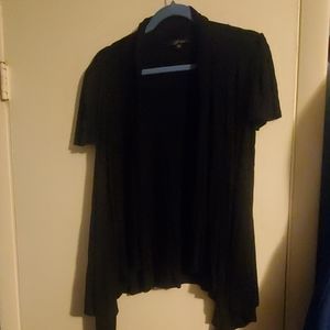 Black short sleeve over front cardigan